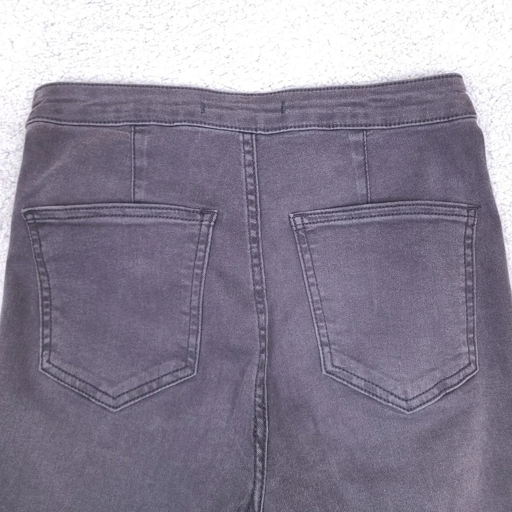 Free People Jeans Womens 26 Gray Charcoal Bell Bottoms Super Flare Denim Stretch